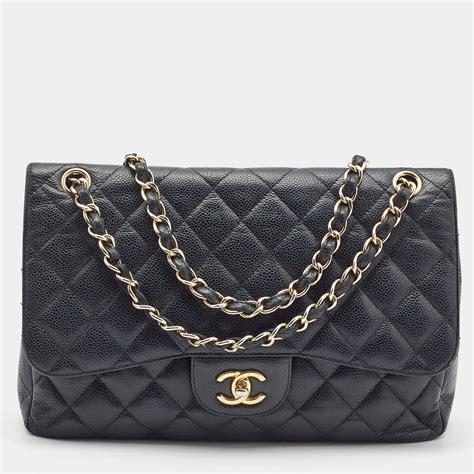 chanel 20 cm flap caviar black|Flap Bags .